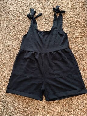 Amazon Black Tie-Shoulder Romper